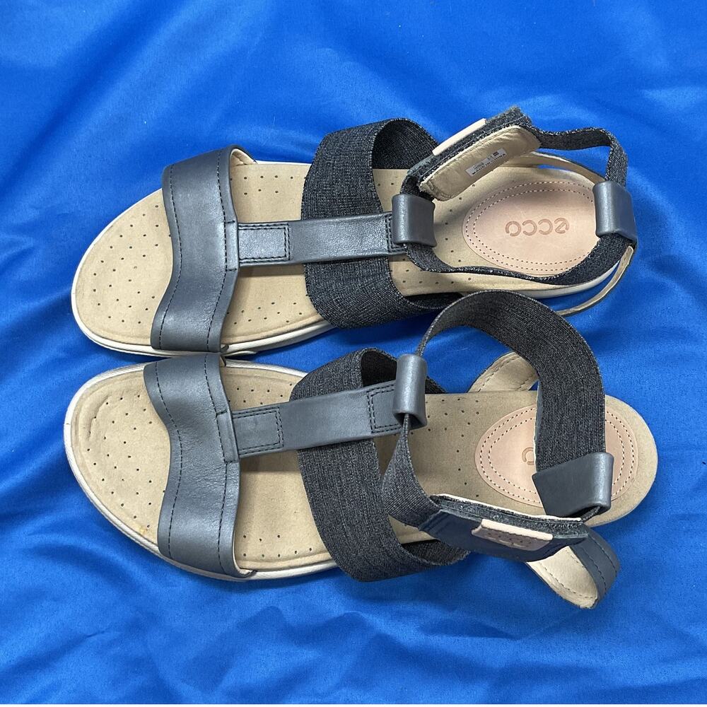 Ecco Gray Strappy Sandal Womens 8/8.5 - Picture 4 of 8
